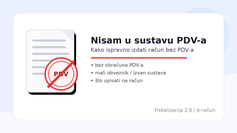 Nisam u sustavu PDV-a