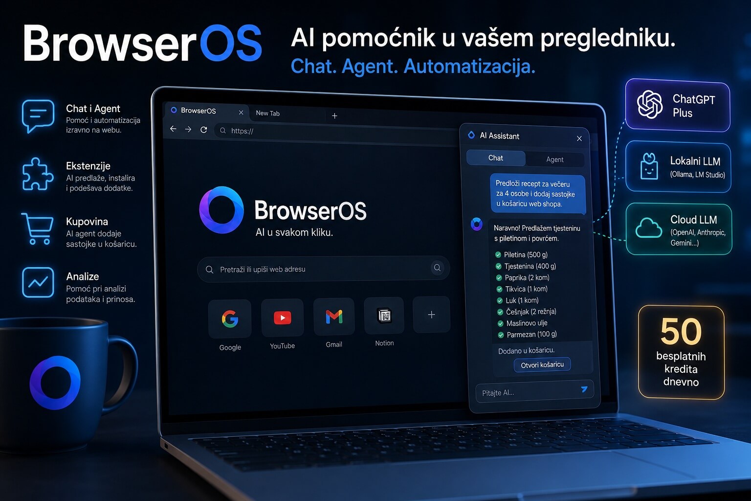 ChatGPT ilustracija za BrowserOS AI preglednik
